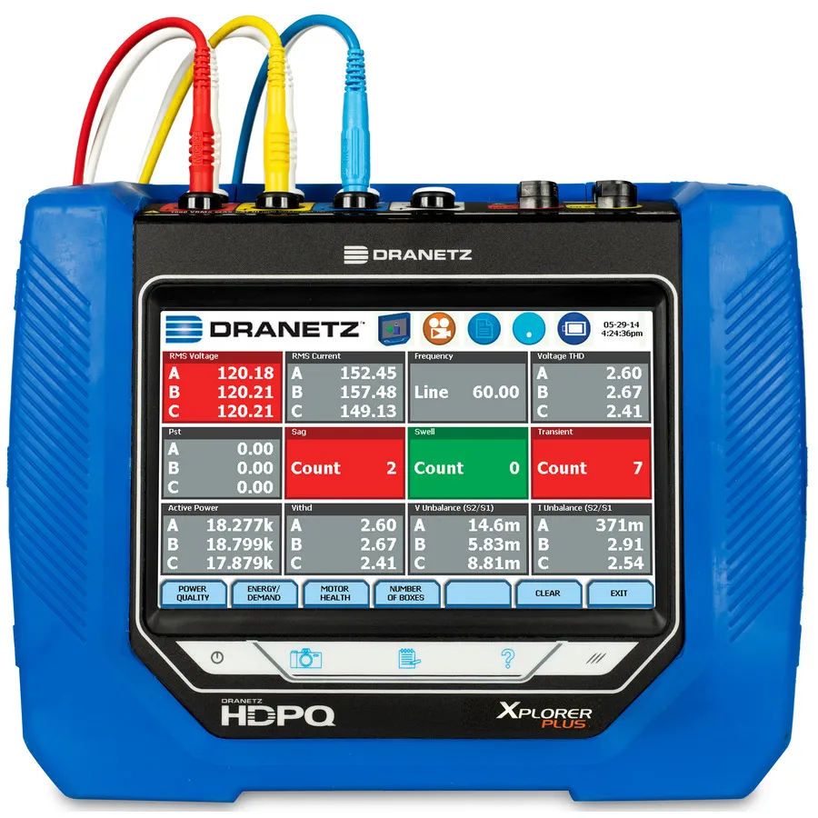 Dranetz HDPQ-P-XAFLEX3KPKG Xplorer Plus Power Quality Analyzer