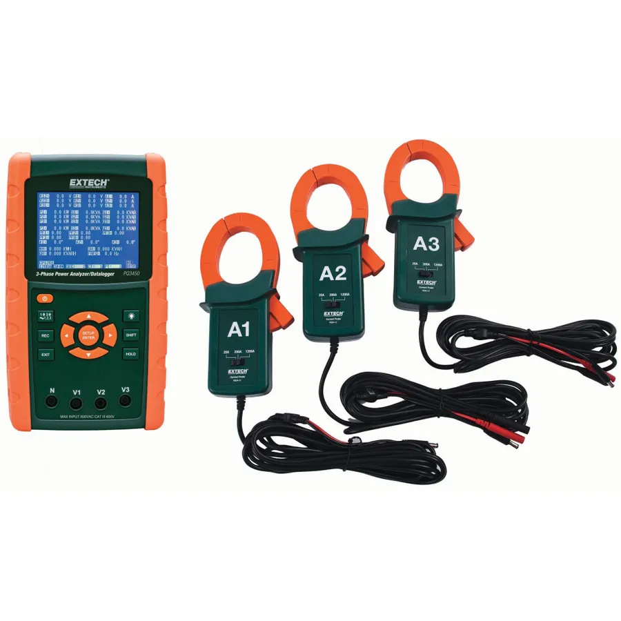Extech PQ3450-12 Power Analyzer/Datalogger Kit
