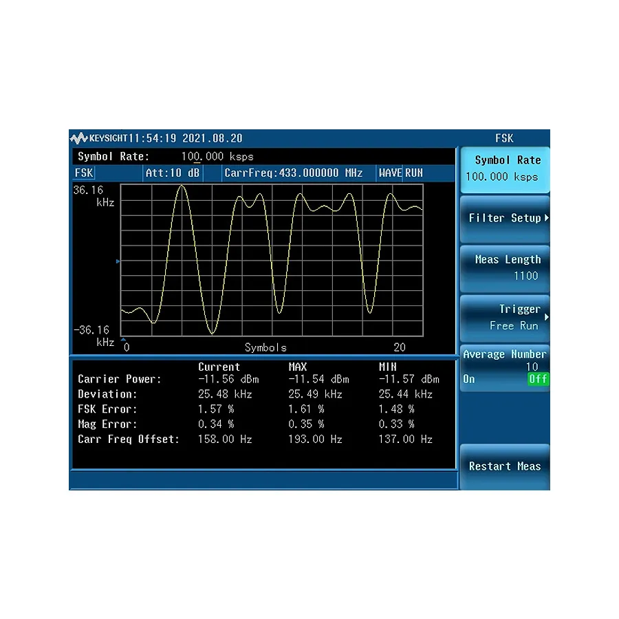 Keysight N9322CK/DMA ASK/FSK Modulation Analysis