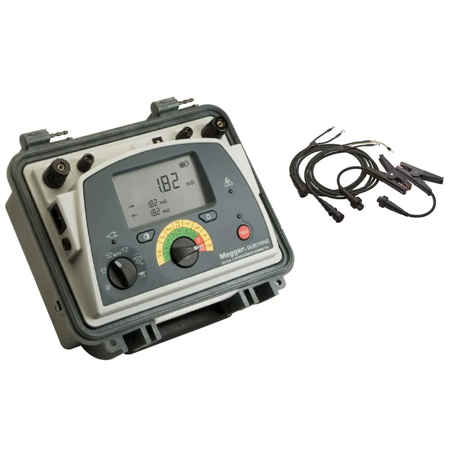 Megger DLRO10HD with KC1-TL3-C Kelvin Clips