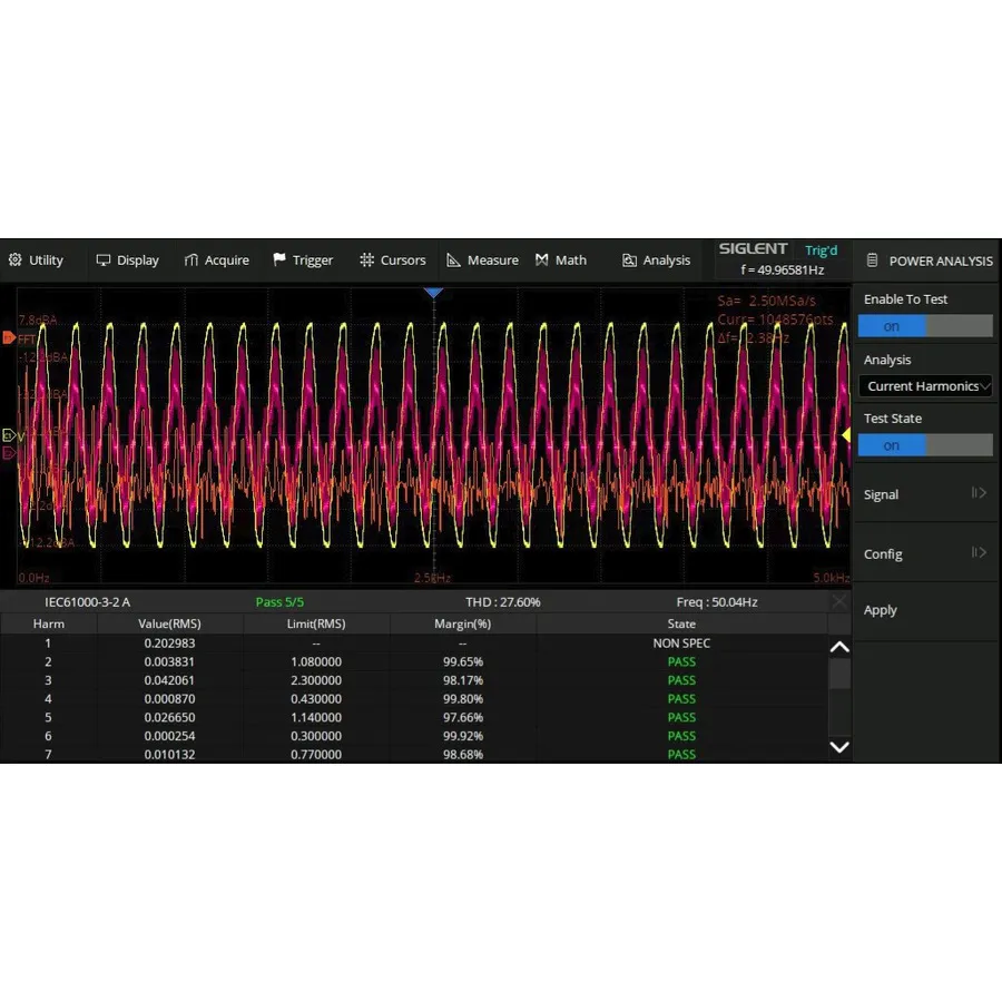 Siglent SDS3000HD-PA Power Analysis Software