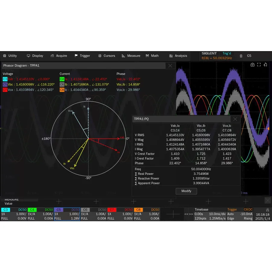 Siglent SDS5000L-PA3 3-Phase Power Analysis Software
