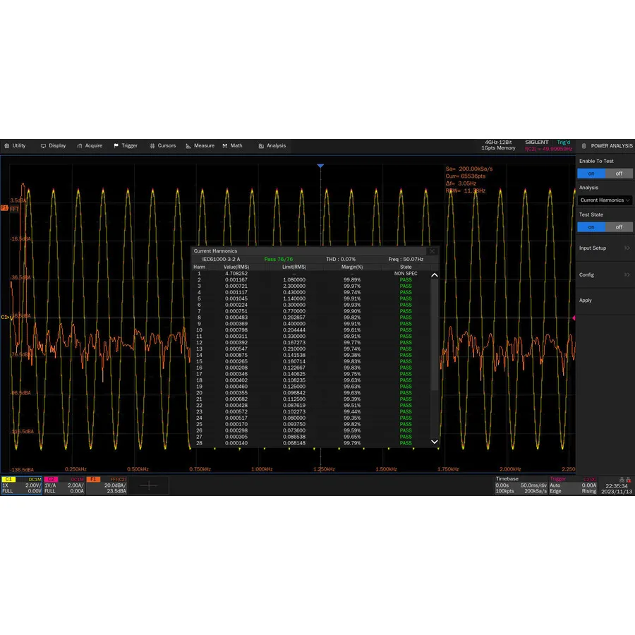 Siglent SDS7000A-PA Power Analysis Option