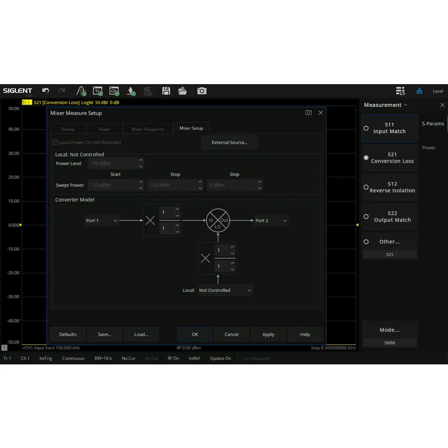 Siglent SNA6000-SMM Scalar Mixer Measurement Software